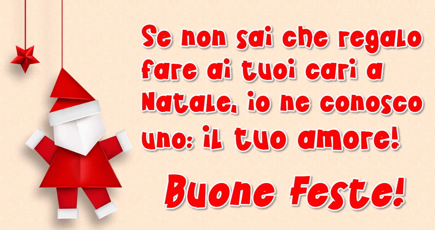 Immagine con pendente di Babbo Natale e frase natalizia