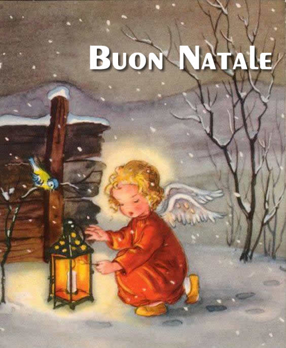 Immagine tenera per bambini con auguri di Natale