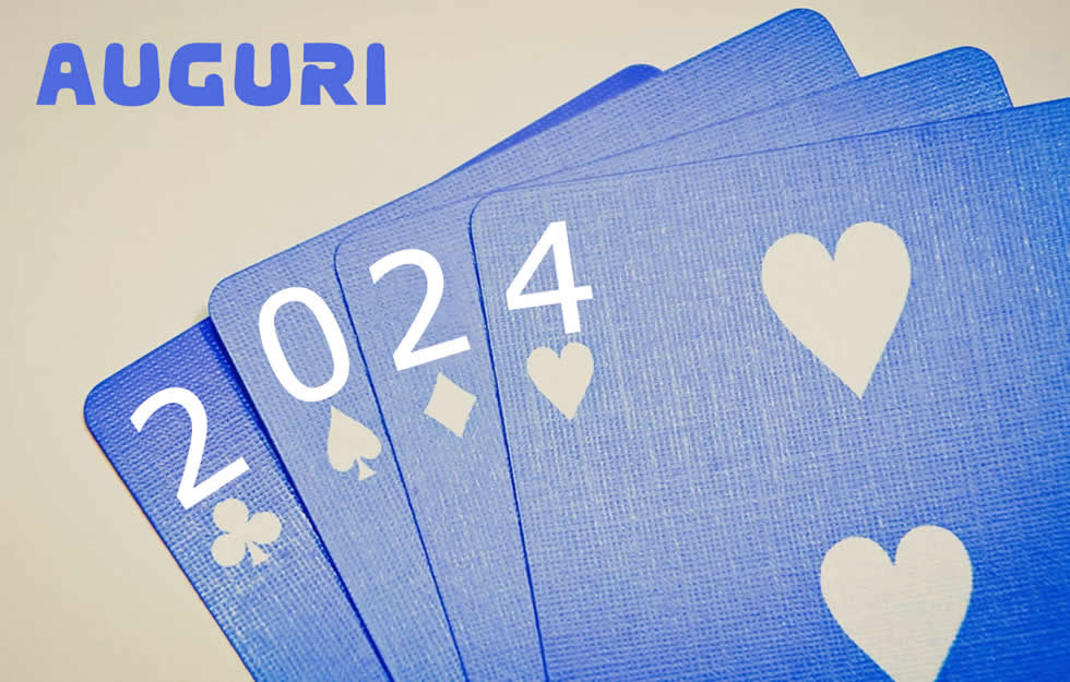 immagine con carte da gioco per poker, picche, fiori, denari con testo 2025