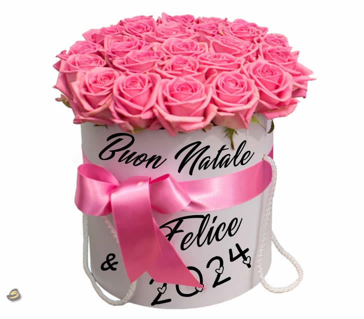 Immagine con un bellissimo bouquet di rose con i migliori auguri di Buone feste per il tuo amore