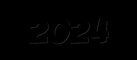 gif animata con testo 2025 con movimento delle cifre che cadono e appare il 2025 colorato di rosso