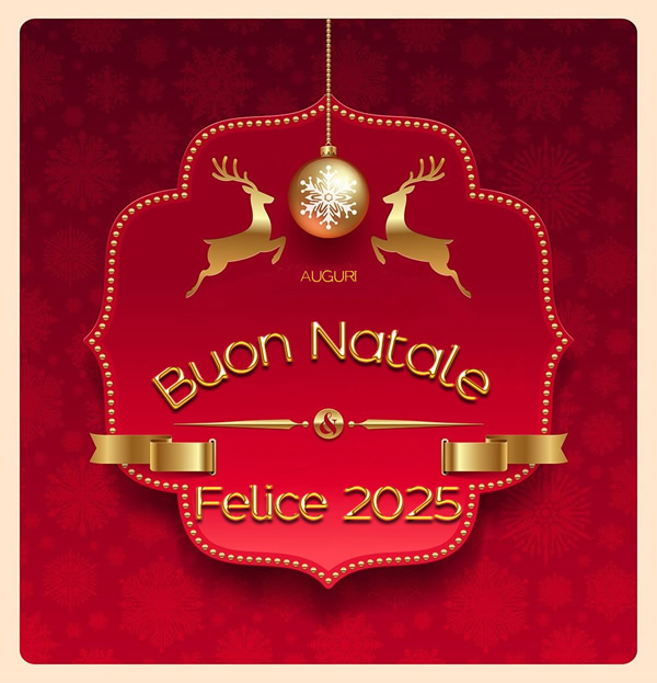 Immagine Scritta in oro auguri di buon natale e felice anno 2025