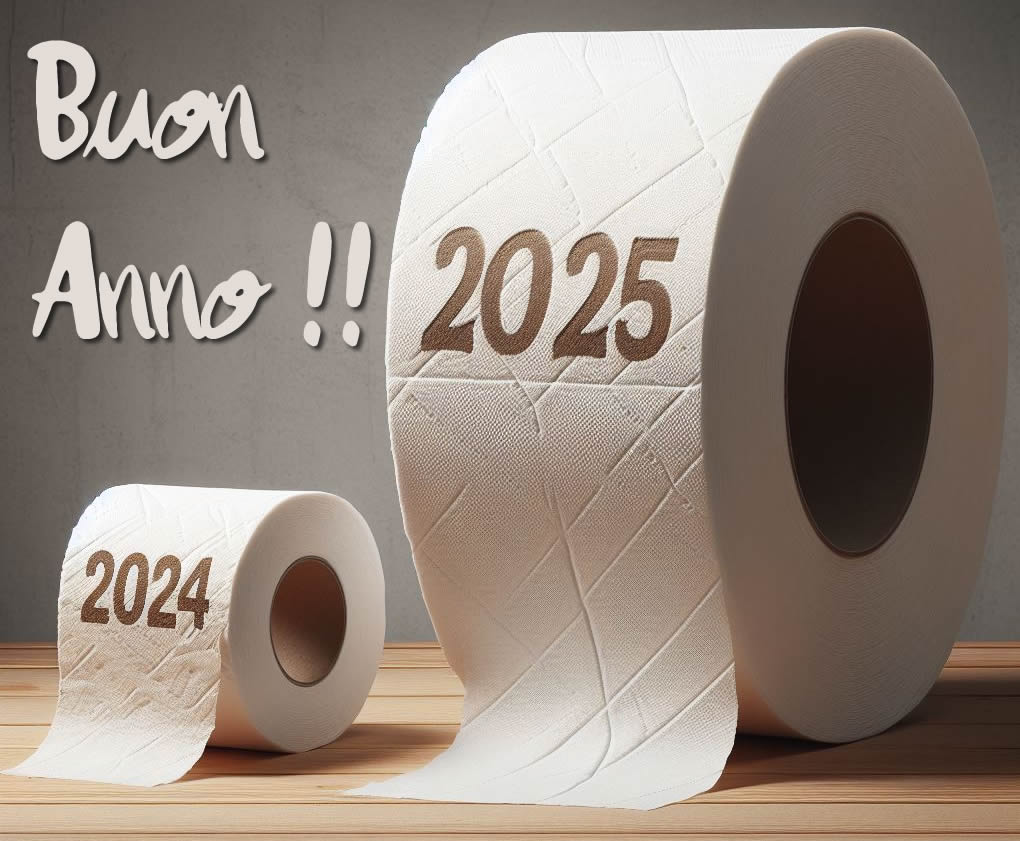 Immagine, fnisce il 2024, inizia il 2025... ma siamo sempre nella stessa situazione. Sempre lo stesso rotolo di carta igienica ci aspetta.
