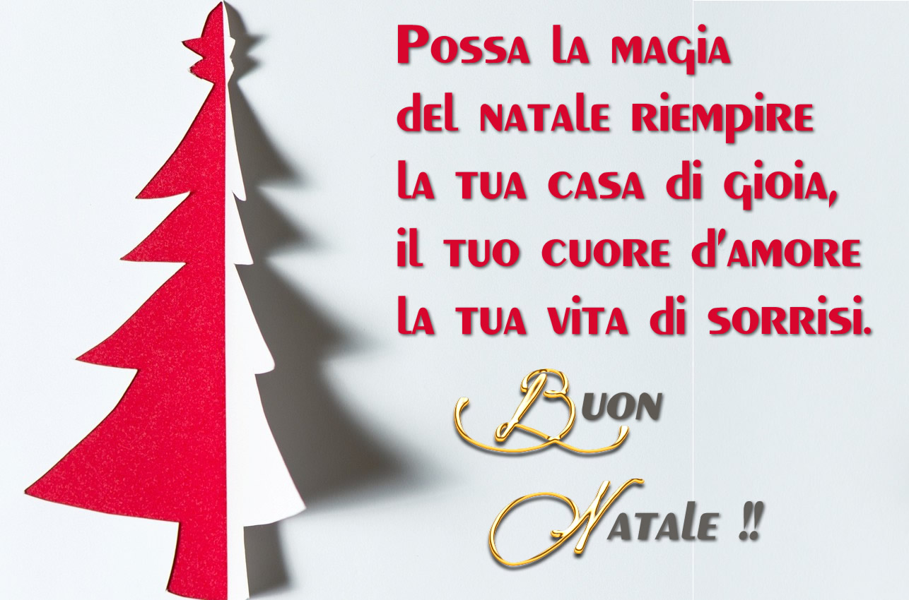 Immagine con albero di Natale stilizzato da condividere sui social con testo di auguri di buon Natale