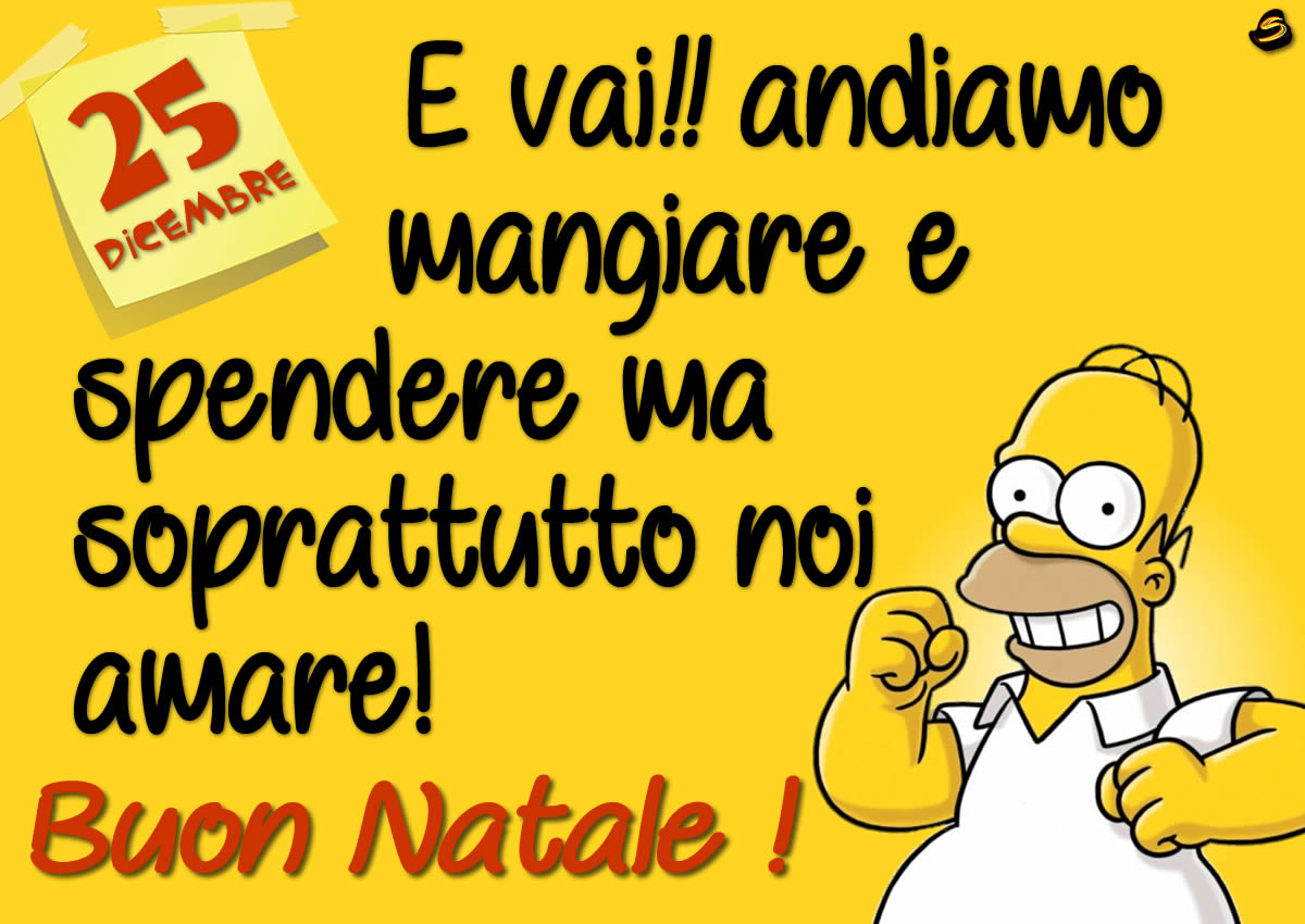 Bella immagine come cartolina d'auguri di Homer Simpson con testo di auguri di buone feste