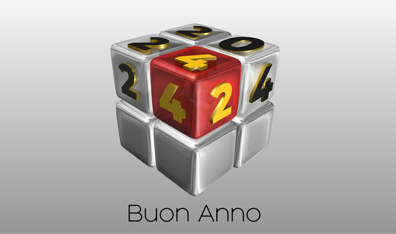 Immagine con cubo 3D con 2025