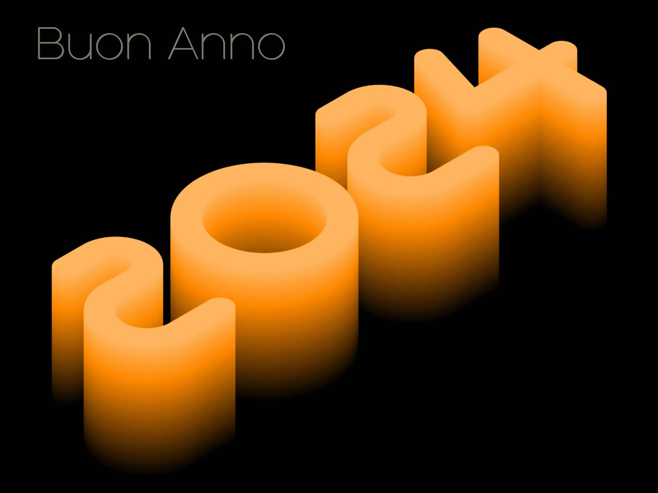 Immagine 2025 in 3D colore arancio