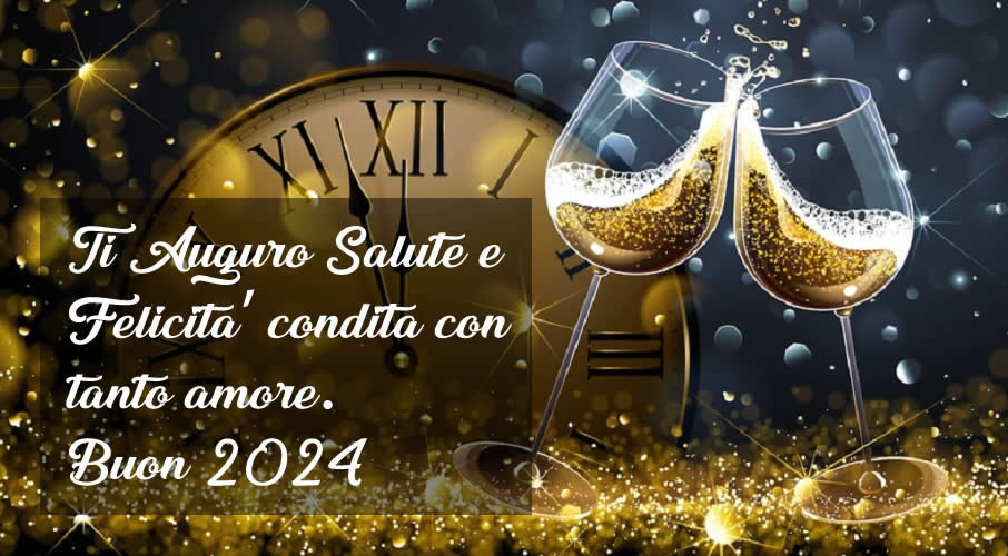 Immagine con frase: Ti auguro salute e felicità condito con tanto amore. Buon 2025