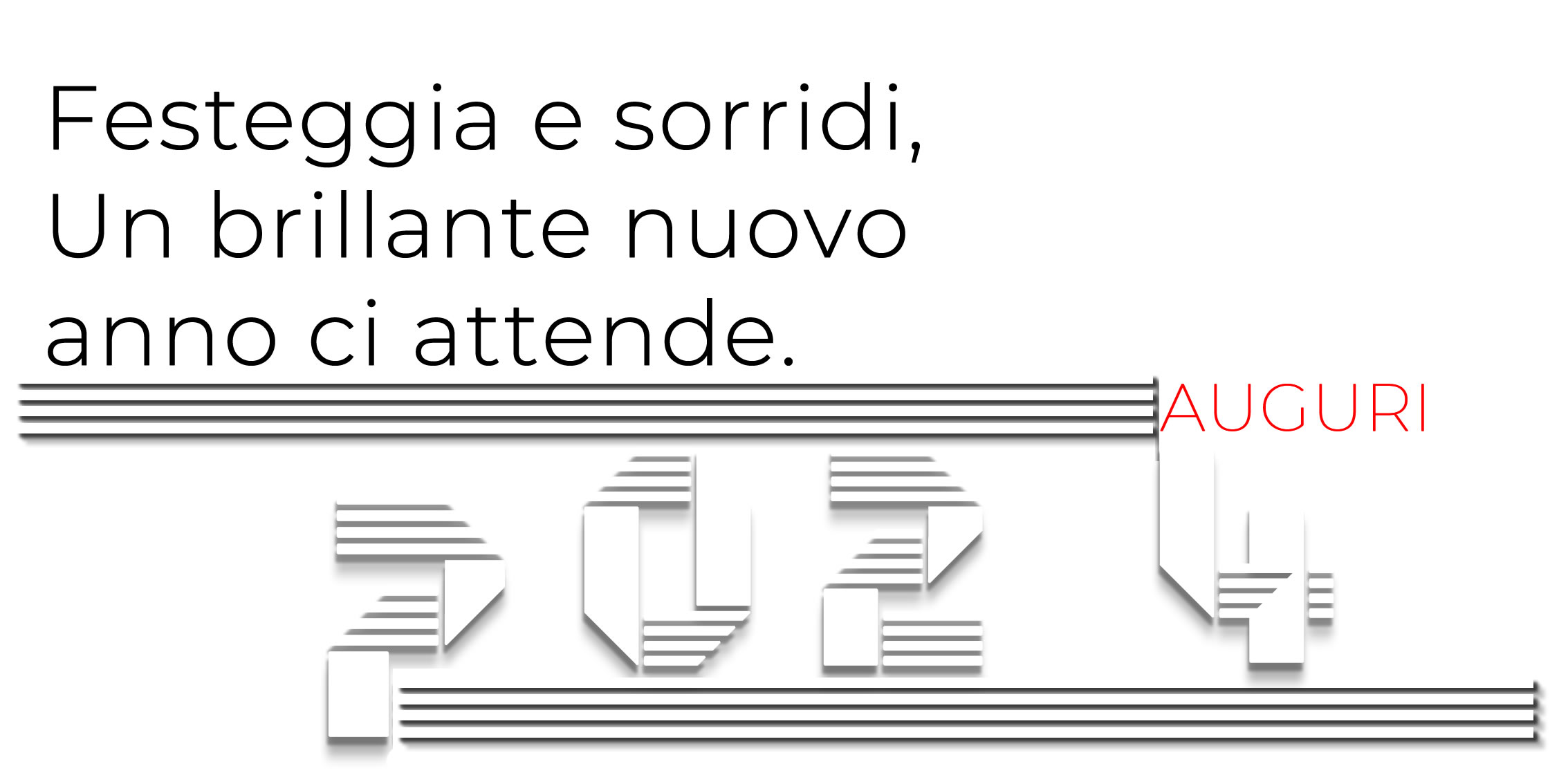 Immagine con testo di buon anno: Festeggia e sorridi, un brillante nuovo anno ci attende. AUGURI!